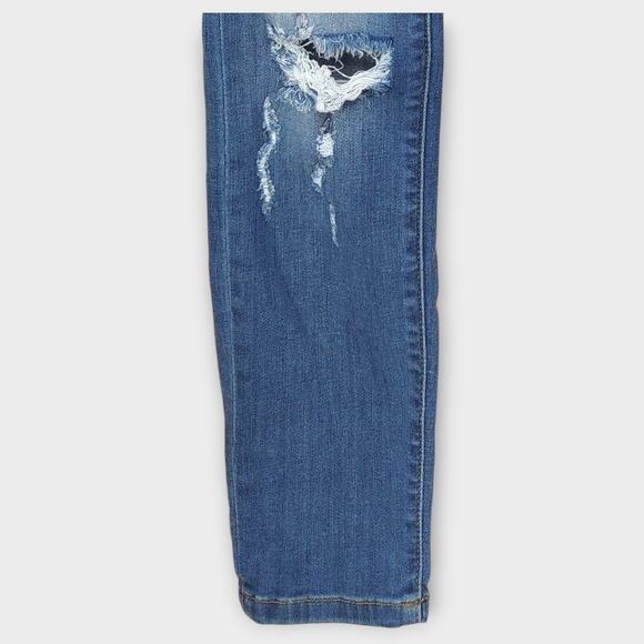 Womens Judy Blue Skinny Fit Distressed Leopard Print Blue Jeans Size 7 / 28 - Picture 5 of 7